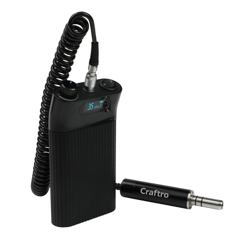 Craftro 35K RPM Dental Lab E-Type Portable Micromotor with Straight Handpiece 3/32'' Shank