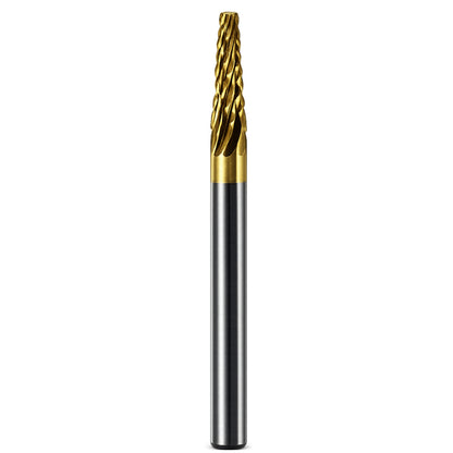 Craftro 3/32'' Carbide Cutter Bur Taper Fissure 31P Coarse Titanium Coated 1/pk