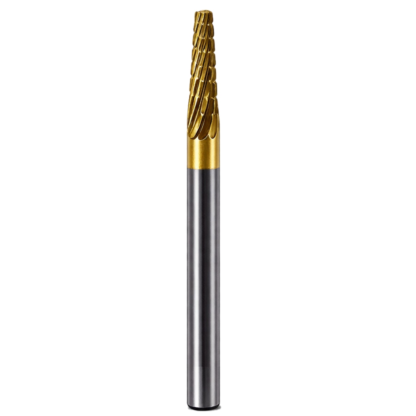 Craftro 3/32'' Carbide Cutter Bur Taper Fissure 31P Medium Titanium Coated 1/pk