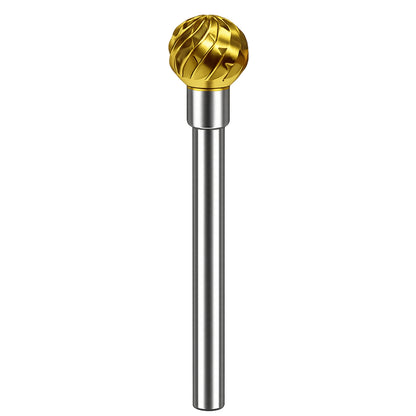 Craftro 3/32'' Carbide Cutter Bur Round 52D Medium Titanium Coated 1/pk 6*5.2mm