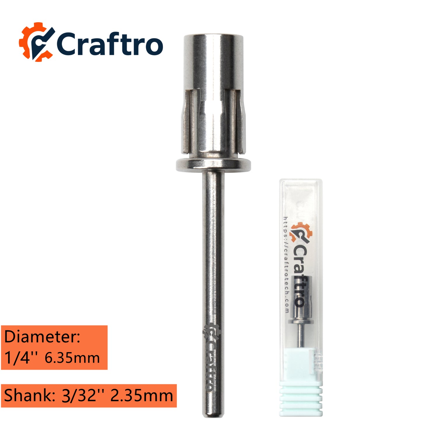 Craftro Mandrel for Sanding Bands - 3/32" Shank Stainless Steel Head