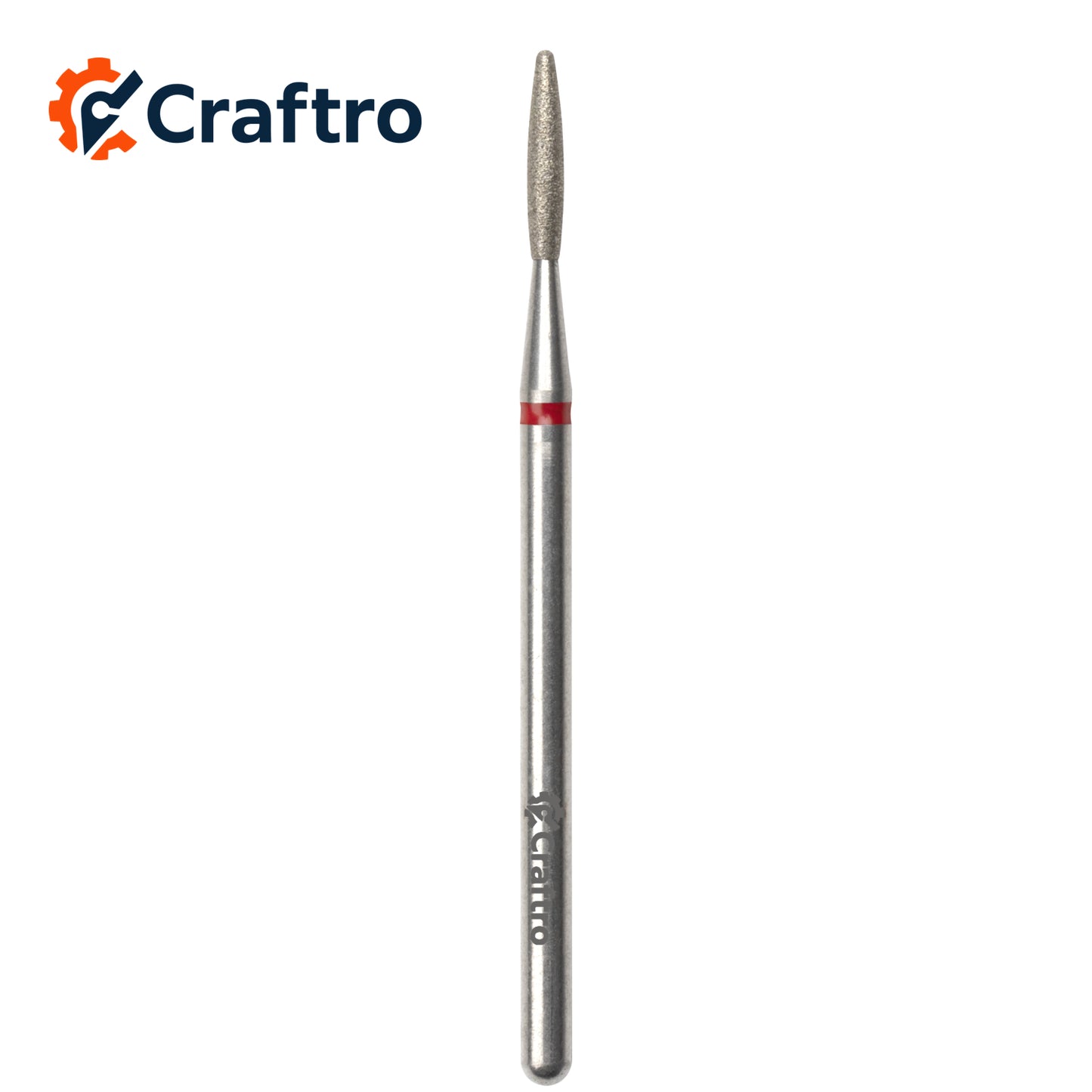 Craftro 3/32” 2.35mm Shank Electric Nail Drill Diamond Bit E-File Flame Shape Fine Grit Bits