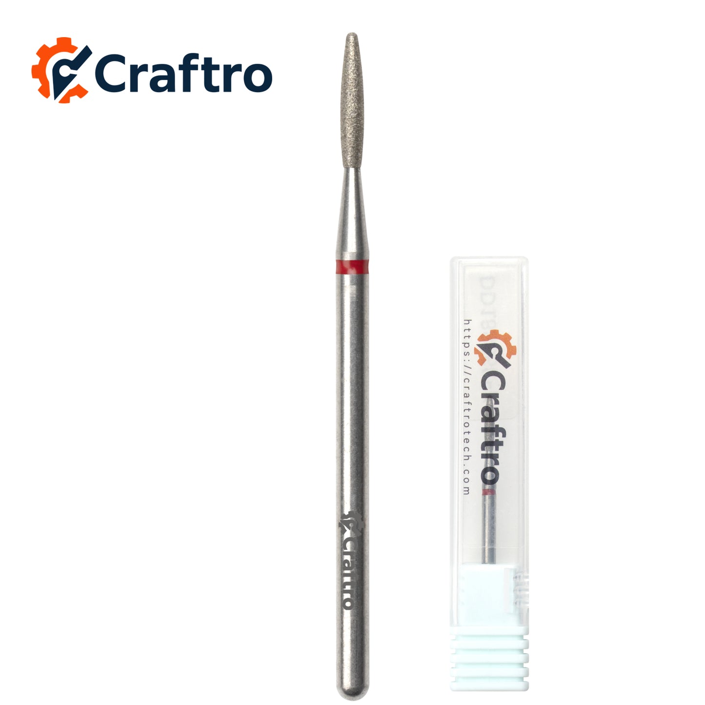 Craftro 3/32” 2.35mm Shank Electric Nail Drill Diamond Bit E-File Flame Shape Fine Grit Bits
