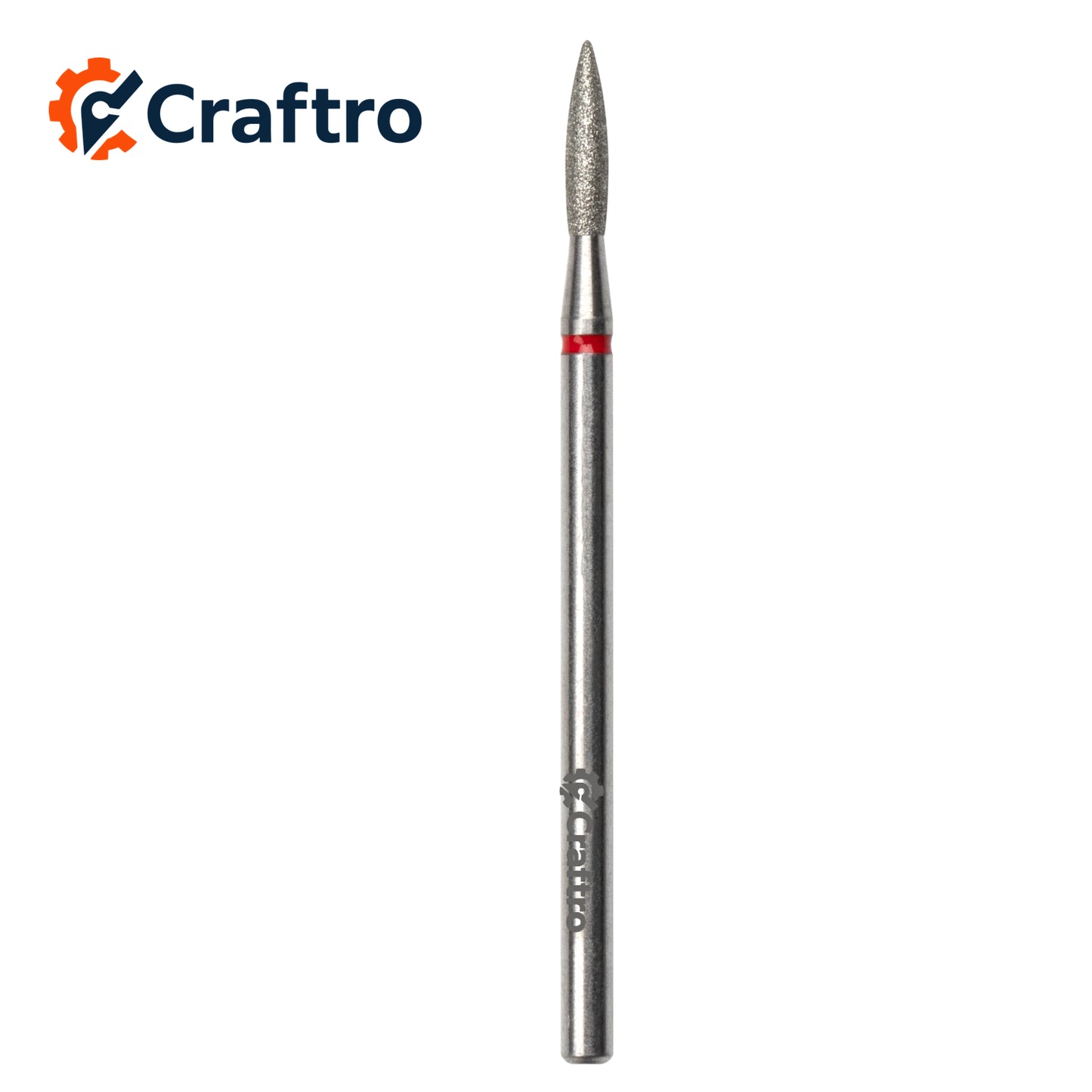 Craftro 3/32” 2.35mm Shank Diamond Nail Drill Bit for Electric E-File Flame Shape Fine Grit
