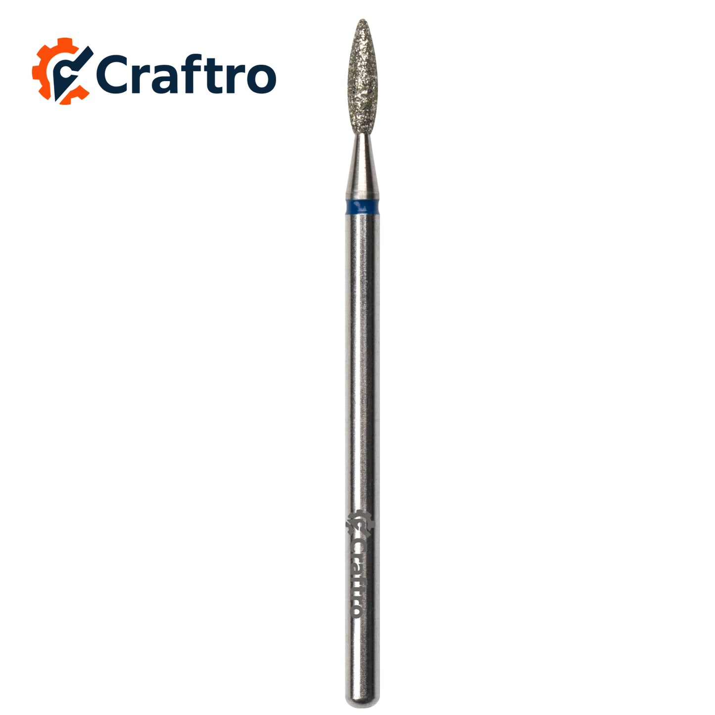 Craftro 3/32” 2.35mm Shank Electric Nail Drill Diamond Bit E-File Flame Shape Medium Grit Bits