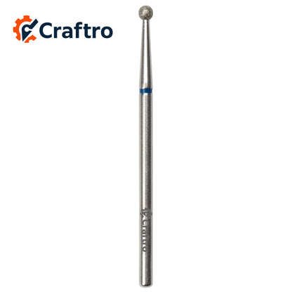 Craftro 3/32” 2.35mm Shank Nail Drill Diamond Bit Electric E-File Ball Shape Medium Grit Bits