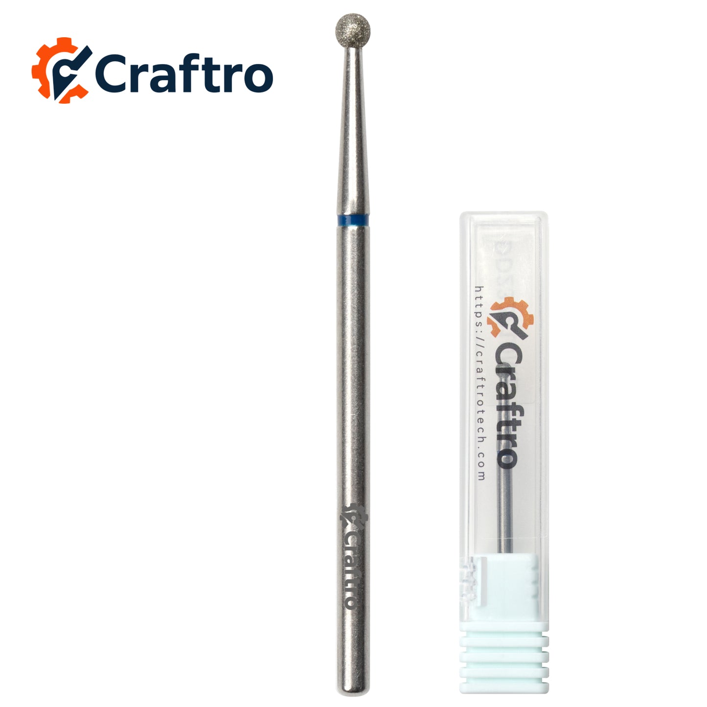 Craftro 3/32” 2.35mm Shank Nail Drill Diamond Bit Electric E-File Ball Shape Medium Grit Bits