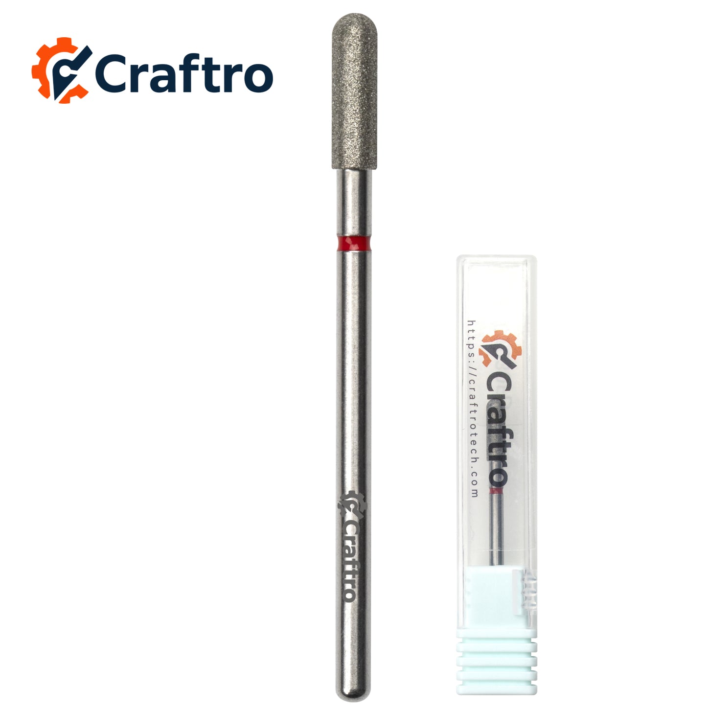 Craftro 3/32” 2.35mm Shank Nail Drill Diamond Bit Electric E-File Cylindrical Shape Fine Bits