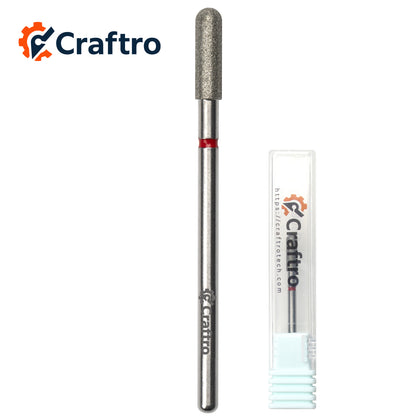 Craftro 3/32” 2.35mm Shank Nail Drill Diamond Bit Electric E-File Cylindrical Shape Fine Bits
