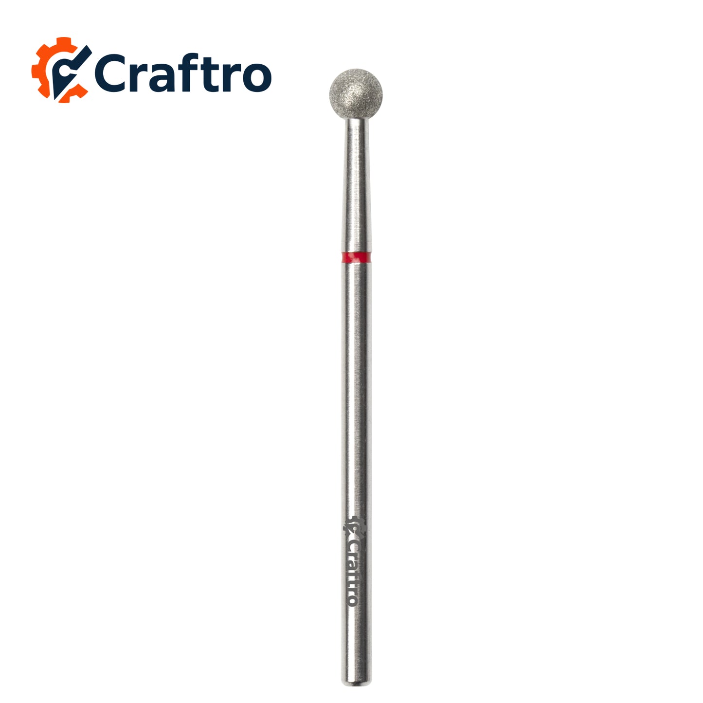 Craftro 3/32” 2.35mm Shank Diamond Nail Drill Bit for Electric E-File Ball Shape Fine Grit