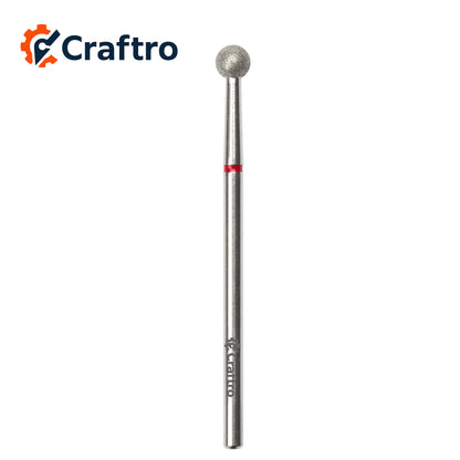 Craftro 3/32” 2.35mm Shank Diamond Nail Drill Bit for Electric E-File Ball Shape Fine Grit