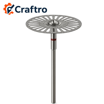 Craftro Dental Lab HP 2.35MM Flexible Cutting Diamond Discs Radial-Slotted Fine 22*0.22mm