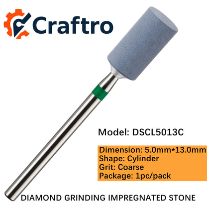 Craftro Dental Lab HP 2.35MM Diamond Grinding Impregnated Stone 5.0*13mm Cylinder Coarse