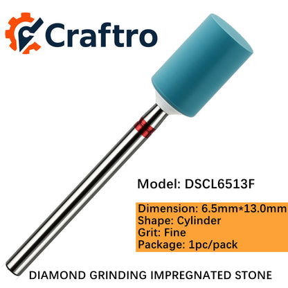 Craftro Dental Lab Diamond Grinding Impregnated Stone 6.5*13mm Cylinder Fine 1/pk