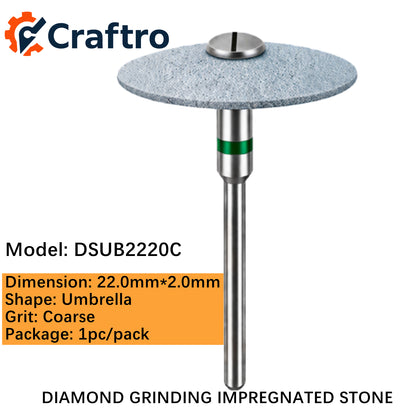 Craftro Dental Lab HP 2.35MM Diamond Grinding Impregnated Stone 22*2mm Umbrella Coarse
