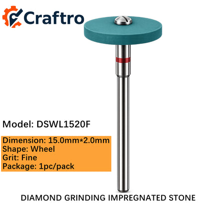 Craftro Dental Lab HP 2.35MM Diamond Grinding Impregnated Stone 15*2.0mm Wheel Fine 1/pk