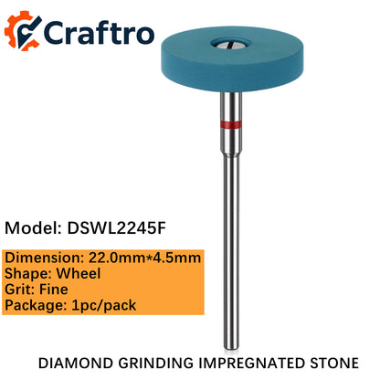 Craftro Dental Lab HP 2.35mm Diamond Grinding Impregnated Stone 22*4.5mm Wheel Fine 1/pk