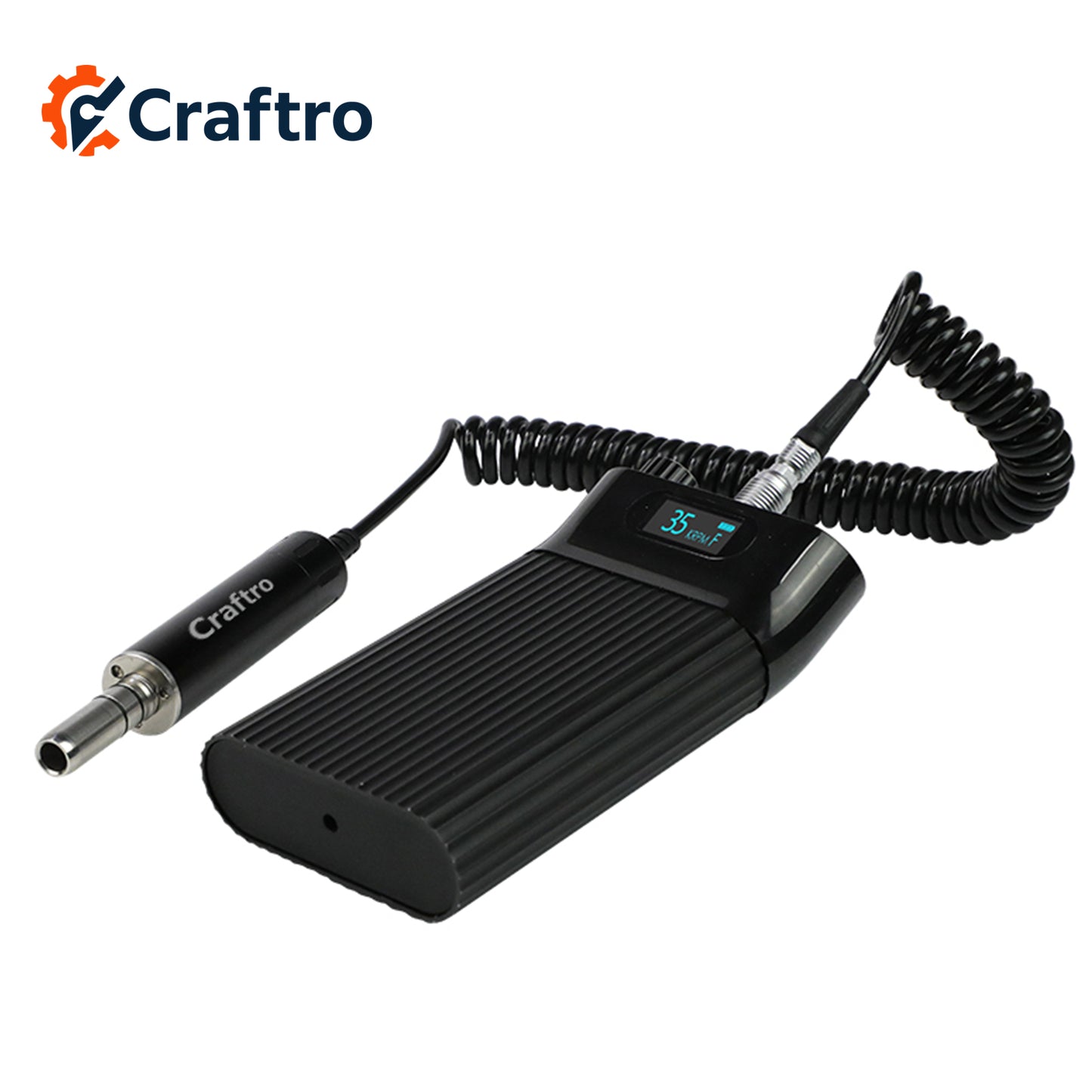 Craftro 35K RPM Dental Lab E-Type Portable Micromotor with Straight Handpiece 3/32'' Shank