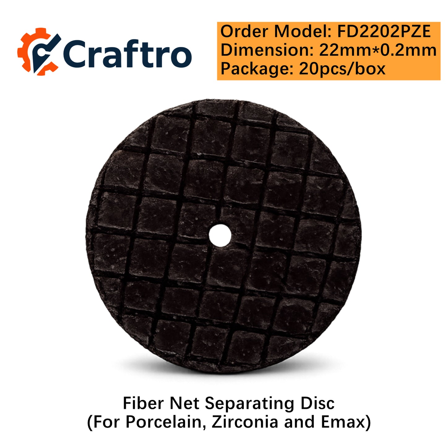 Craftro 20/box Fiber Net Separating Disc for Porcelain Zirconia Emax 22*0.2mm