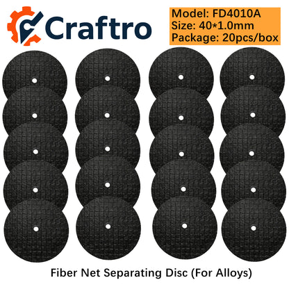 Craftro 20/box Dental Lab Jewelry Fiber Net Separating Disc for Alloys 40*1.0mm