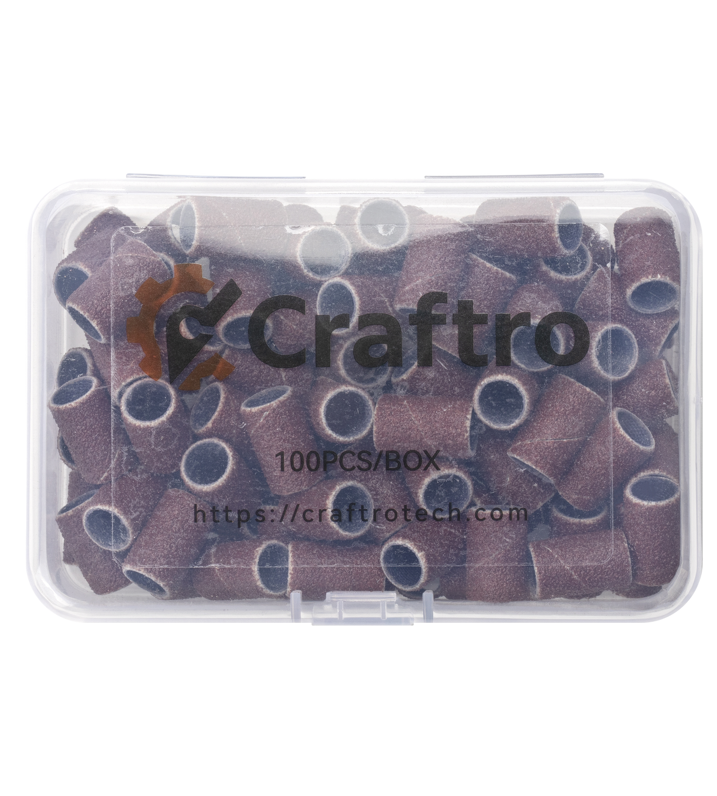 Craftro 100pcs/Box Nail Drill Brown Red Sanding Bands, 120 Grit (Medium)