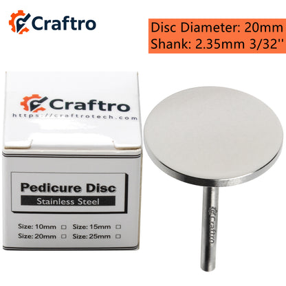 Craftro 20/25mm Diameter Aluminum Oxide Nail Sandpaper & Stainless Steel Disc Holder C M F Grit  2.35mm 3/32'' Shank