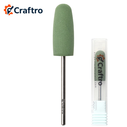 Craftro 3/32'' Shank Nail Drill Grinder Smoothing Silicone Polisher Bit Flame Medium Grit
