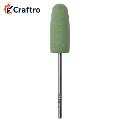 Craftro 3/32'' Shank Nail Drill Grinder Smoothing Silicone Polisher Bit Flame Medium Grit