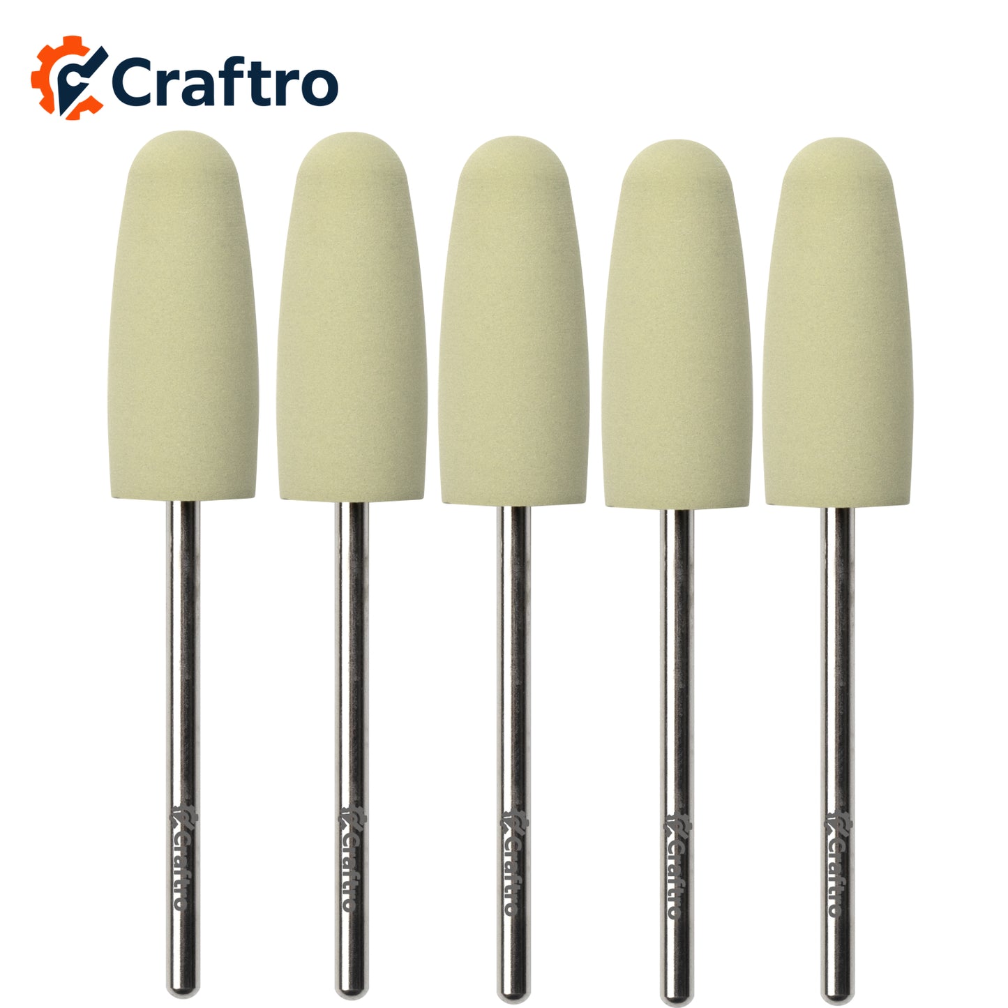 Craftro 3/32'' Shank Nail Drill Grinder Smoothing Silicone Polisher Bit Flame Fine Grit