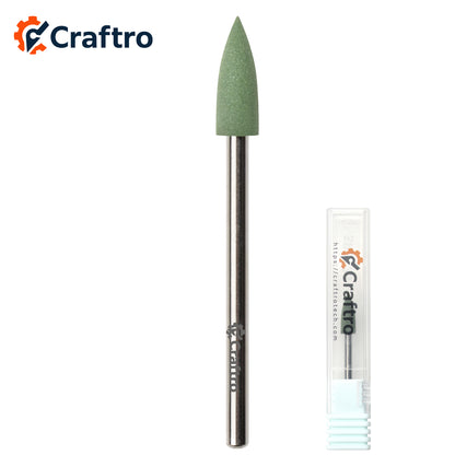 Craftro 2.35mm 3/32'' Shank Nail Drill Silicone Polisher Bit Grinder Smoothing Bits, Medium Grit
