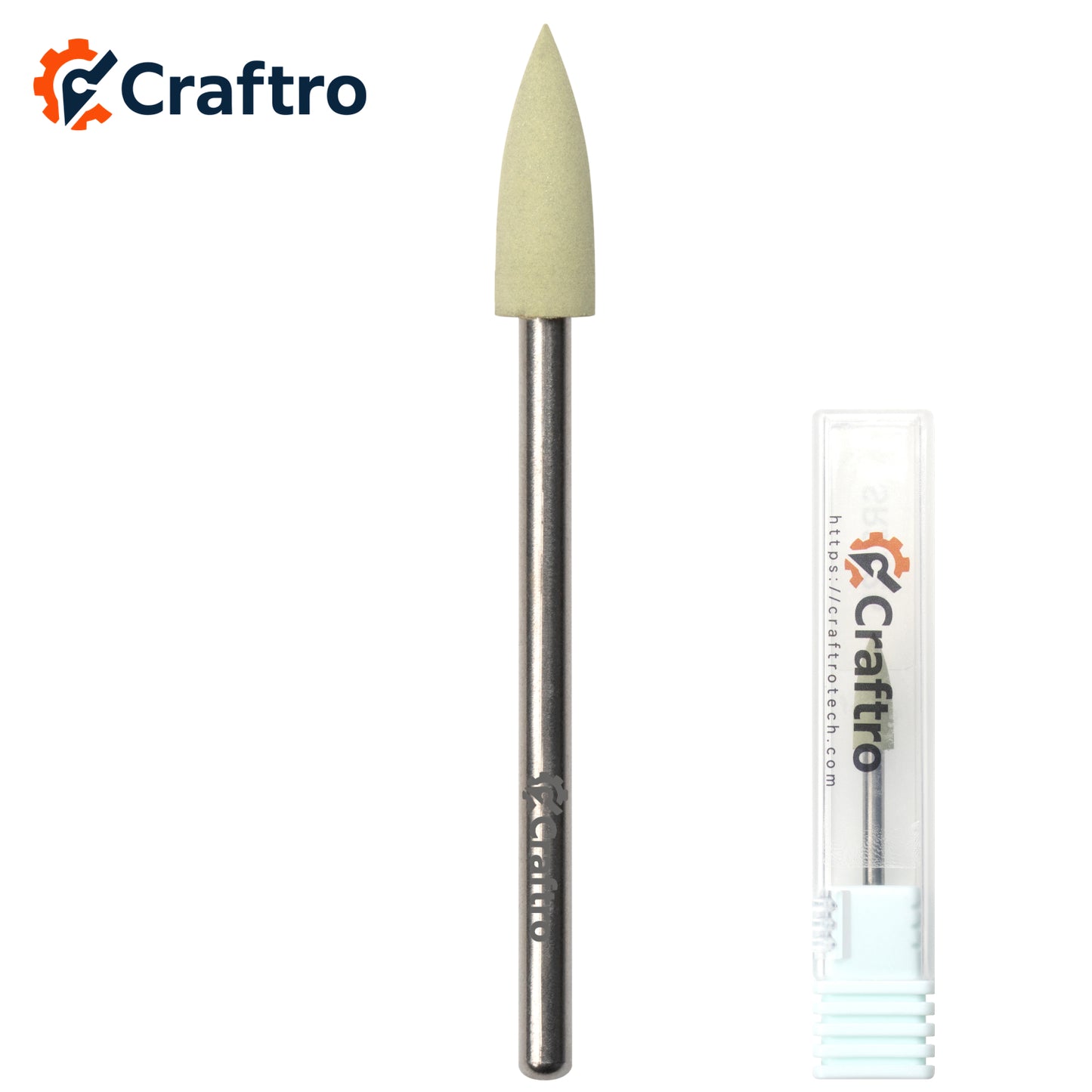 Craftro 3/32'' Shank Nail Drill Grinder Smoothing Mini Silicone Polisher Bit Fine Grit