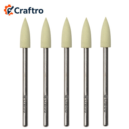 Craftro 3/32'' Shank Nail Drill Grinder Smoothing Mini Silicone Polisher Bit Fine Grit