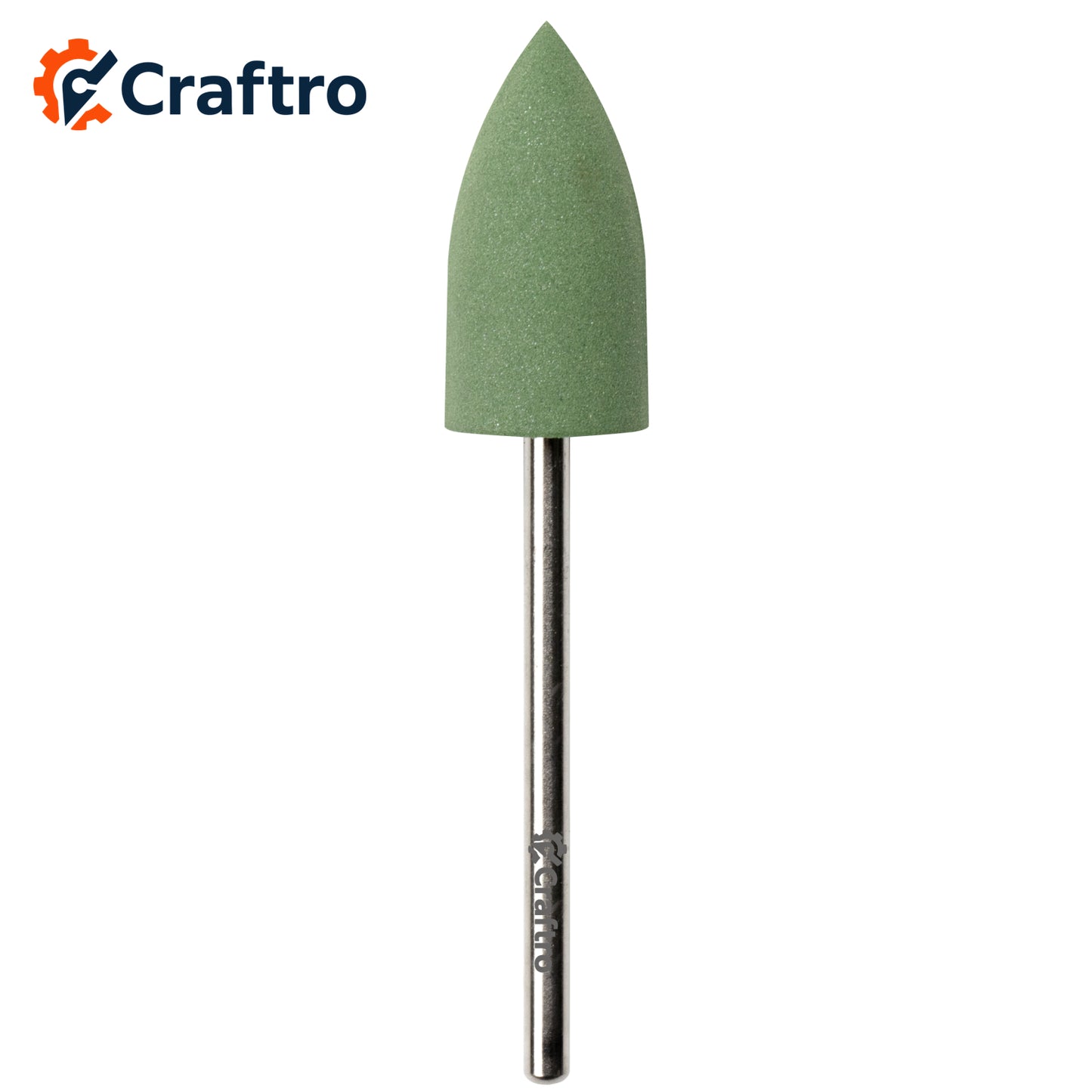 Craftro 3/32'' Shank Nail Drill Grinder Smoothing Silicone Polisher Bit Big Cone, Medium Grit