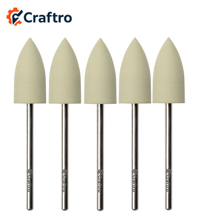 Craftro 3/32'' Shank Nail Drill Grinder Smoothing Silicone Polisher Bit Big Cone, Fine Grit