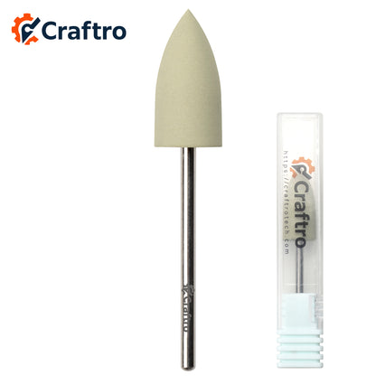 Craftro 3/32'' Shank Nail Drill Grinder Smoothing Silicone Polisher Bit Big Cone, Fine Grit