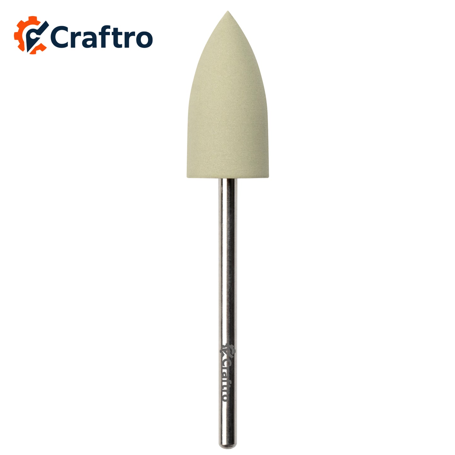 Craftro 3/32'' Shank Nail Drill Grinder Smoothing Silicone Polisher Bit Big Cone, Fine Grit