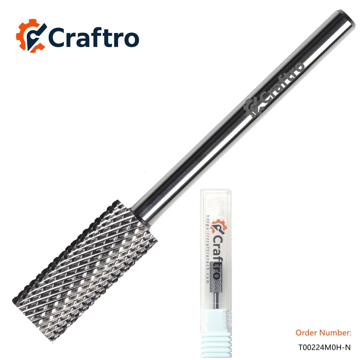 Craftro 3/32'' 5.35mm Diameter Tungsten Carbide Nail Drill Small Barrel Bit Medium Grit, Silver Color