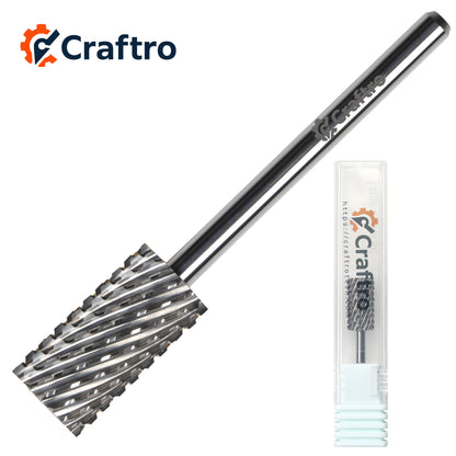 Craftro 3/32'' 6.6mm Diameter Tungsten Carbide Nail Drill Bits Large Barrel Bit 2XC Grit