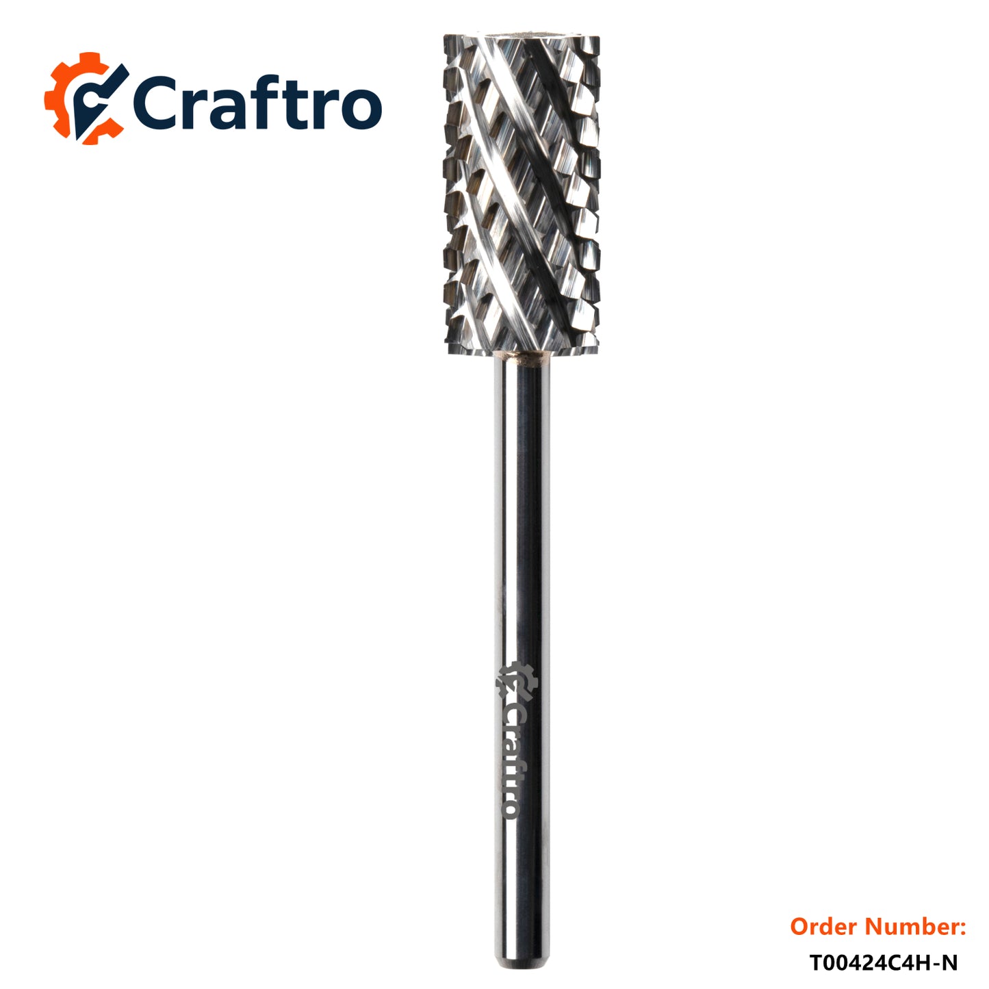 Craftro 3/32'' 6.6mm Diameter Tungsten Carbide Nail Drill Large Barrel Bit 4XC Grit, Silver