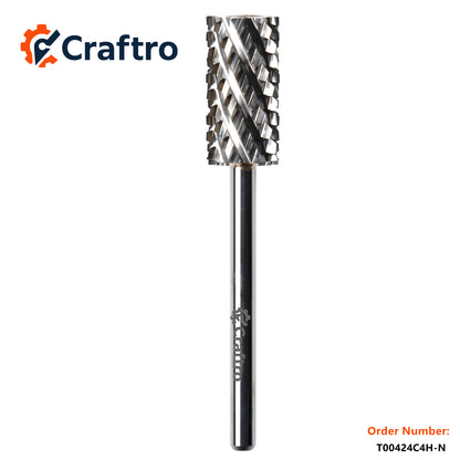 Craftro 3/32'' 6.6mm Diameter Tungsten Carbide Nail Drill Large Barrel Bit 4XC Grit, Silver