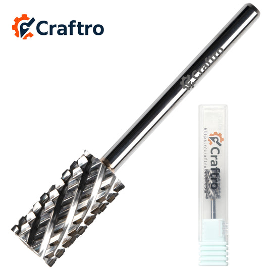 Craftro 3/32'' 6.6mm Diameter Tungsten Carbide Nail Drill Large Barrel Bit 4XC Grit, Silver