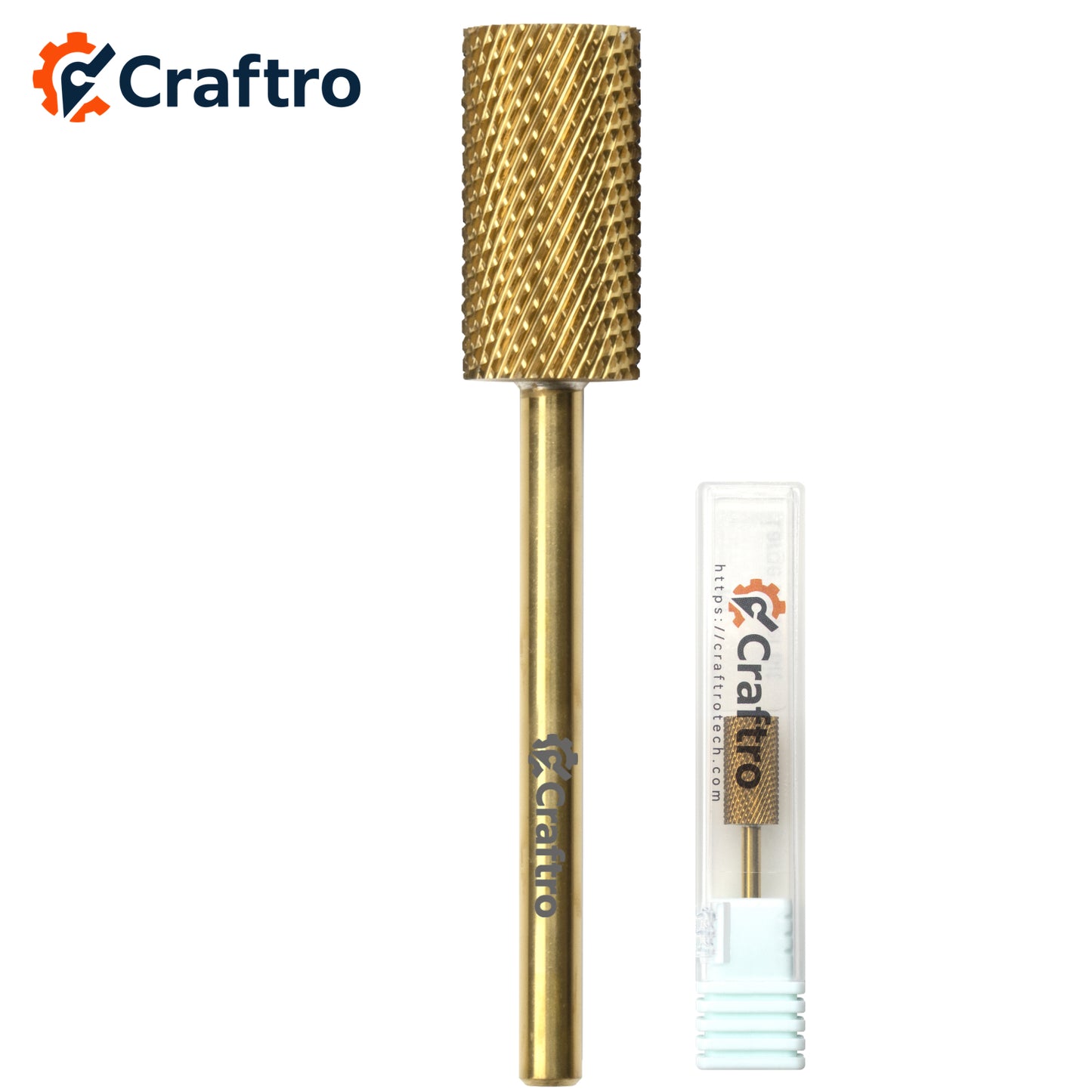 Craftro 3/32'' 6.6mm Diameter Carbide Nail Drill Bits Large Barrel Shape Medium Grit