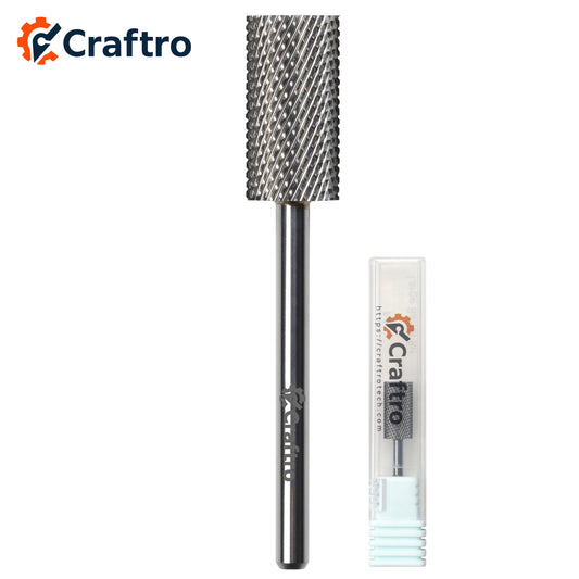 Craftro 3/32''  6.6mm Diameter Carbide Bit Nail Drill Large Barrel Bits Medium Grit, Silver