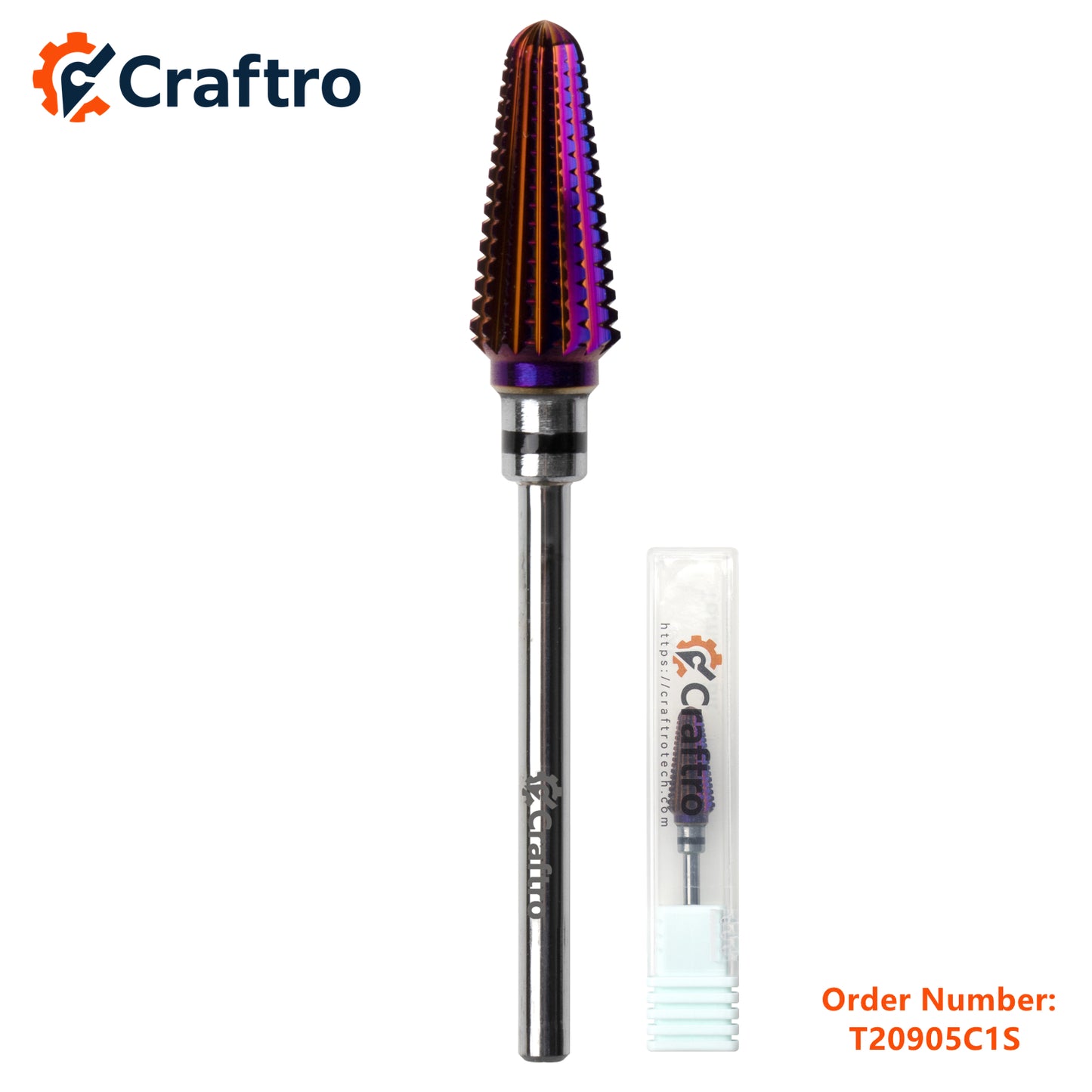 Craftro 3/32'' 7.0mm Diameter Tornado Bit Nail Tungsten Carbide Drill Bit XC Grit, Purple Color