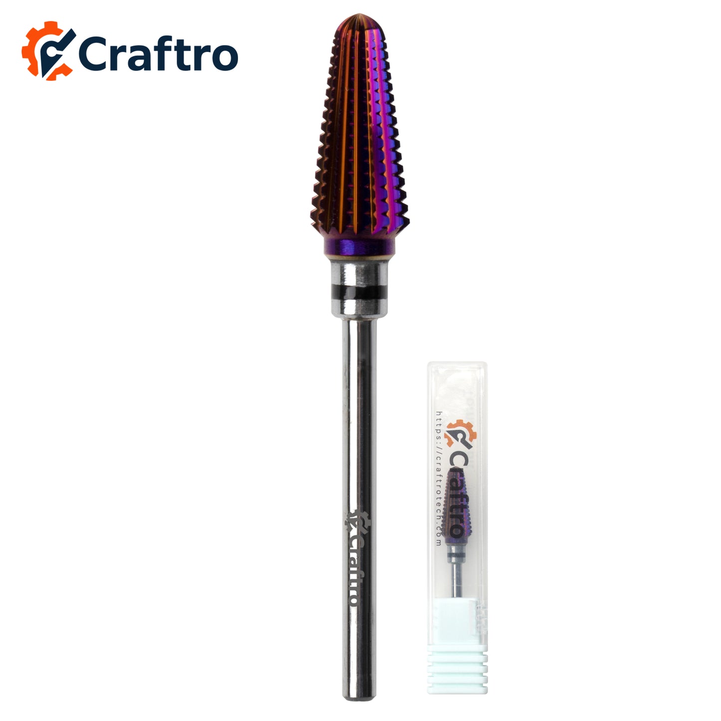 Craftro 3/32'' 7.0mm Diameter Tornado Bit Nail Tungsten Carbide Drill Bit XC Grit, Purple Color
