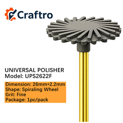 Craftro Dental Lab HP 2.35MM Universal Polisher Spiraling Wheel 26*2.2mm Fine 1/pk