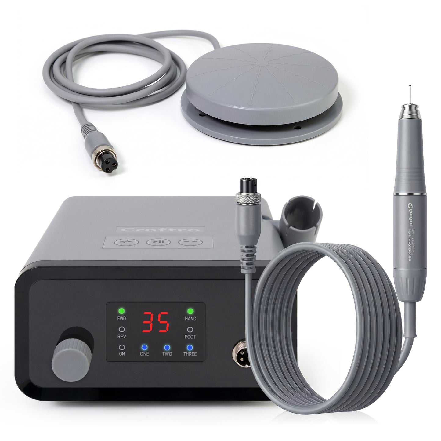Craftro® VK-MM2 50K RPM Brushless Multi-funcation Desktop Micromotor for Dental Lab, Nails, Handcraft