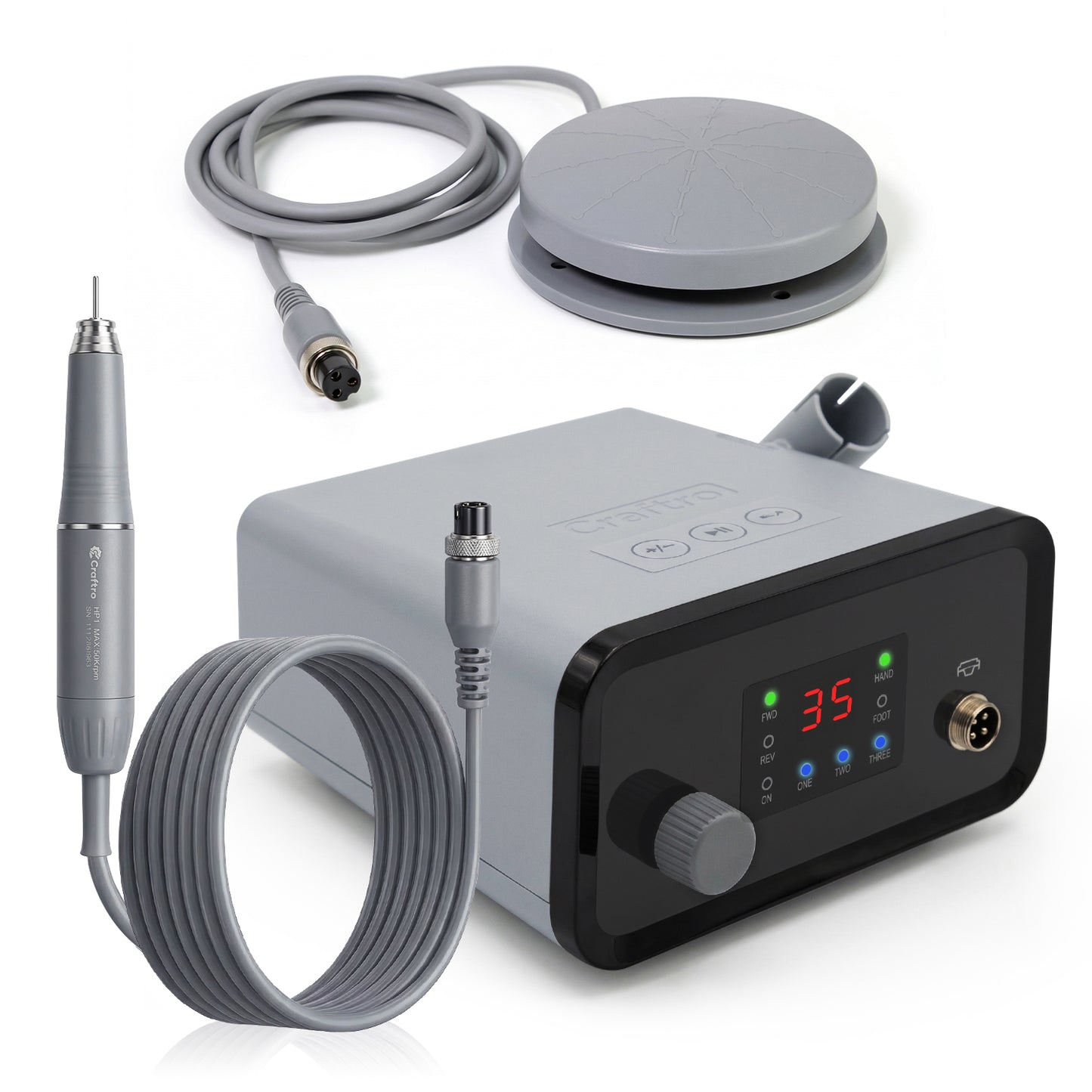 Craftro® VK-MM2 50K RPM Brushless Multi-funcation Desktop Micromotor for Dental Lab, Nails, Handcraft