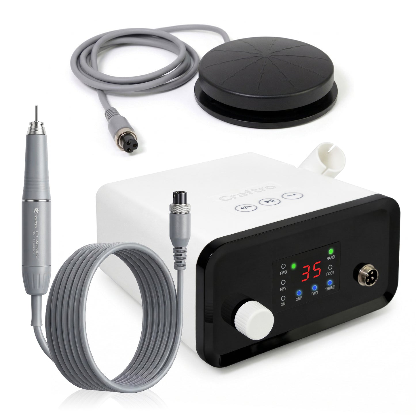 Craftro® VK-MM2 50K RPM Brushless Multi-funcation Desktop Micromotor for Dental Lab, Nails, Handcraft