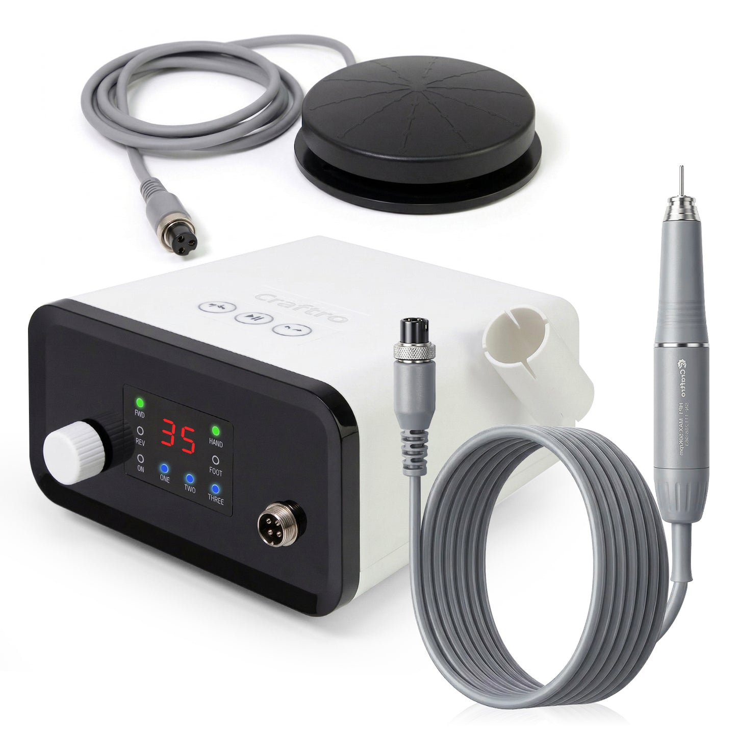 Craftro® VK-MM2 50K RPM Brushless Multi-funcation Desktop Micromotor for Dental Lab, Nails, Handcraft